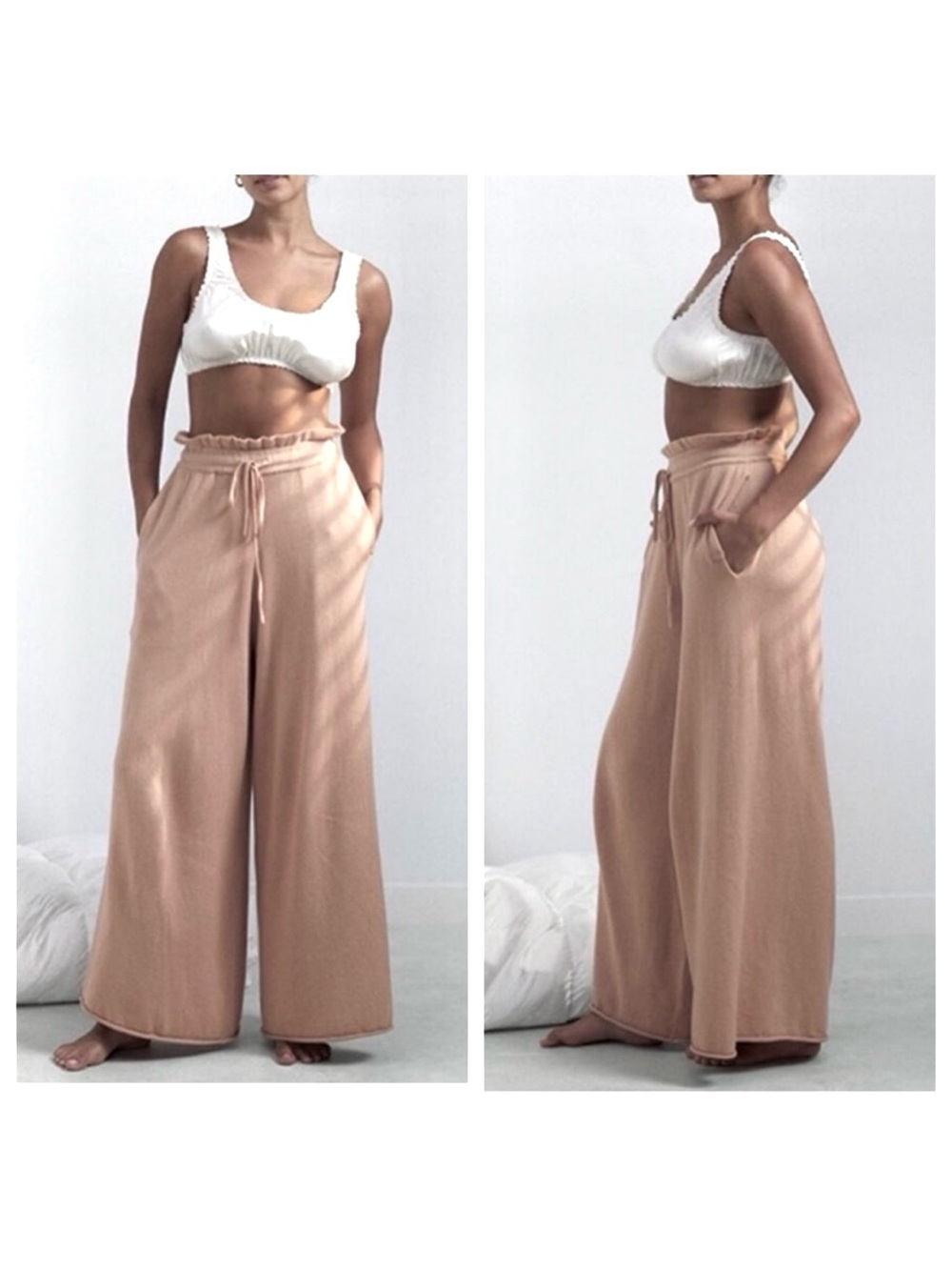 Lunya Cozy Cotton Silk Relaxed Pants Restful Tan size XL